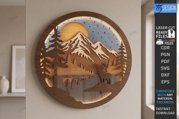 3D Layered Wall Decor Laser Cut | CNC