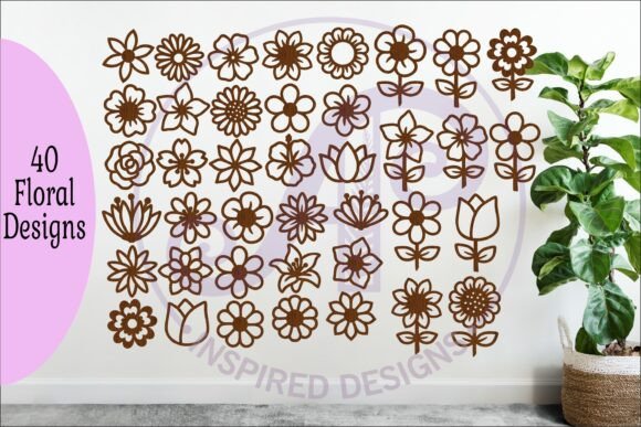 40 Flower SVG Bundle: Floral Cut Files for Crafting