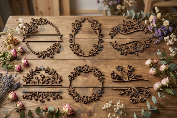 Beautiful Laser Cut Floral Name Sign SVG Bundle for Crafters