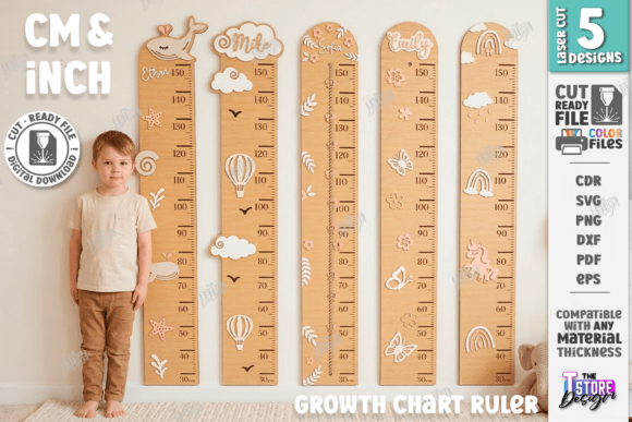 Cherish Every Inch: Creative Kids Growth Chart Ruler Laser Cut Bundle