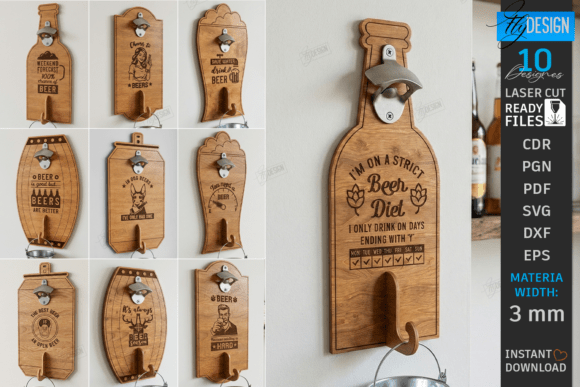 Creative Laser Cut Files for DIY Bottle Openers and Bar Decor