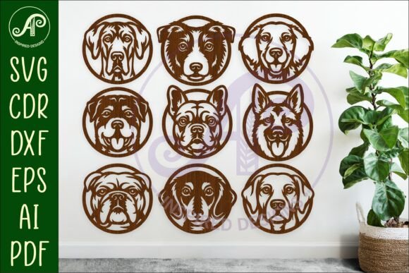 Dog SVG Bundle: 9 Breeds for Laser Cut Art