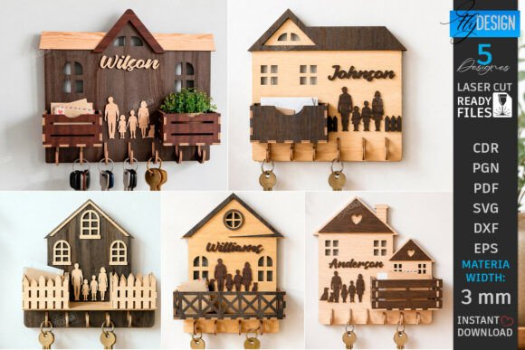 Family Key Holder Laser Cut Bundle