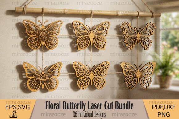 Floral Butterfly Laser Cut Bundle: Elegant Designs for Your Projects
