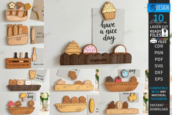 Fridge Magnets Laser Cut Bundle | CNC