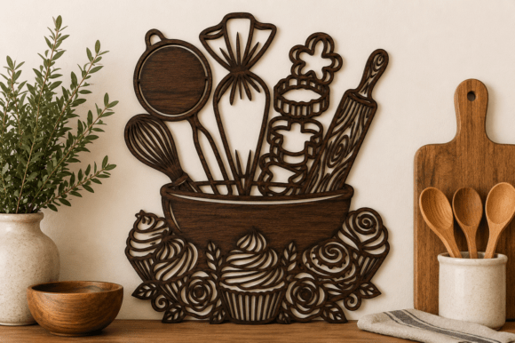 Kitchen Wall Decor SVG Laser Cut File for Modern Spaces