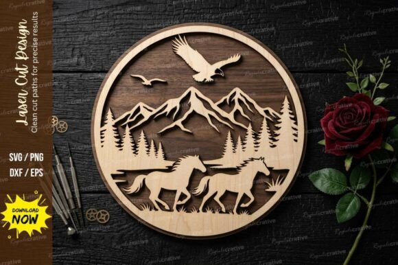 Mountain Deer Frame Laser Cut Svg: A Premium Design Asset
