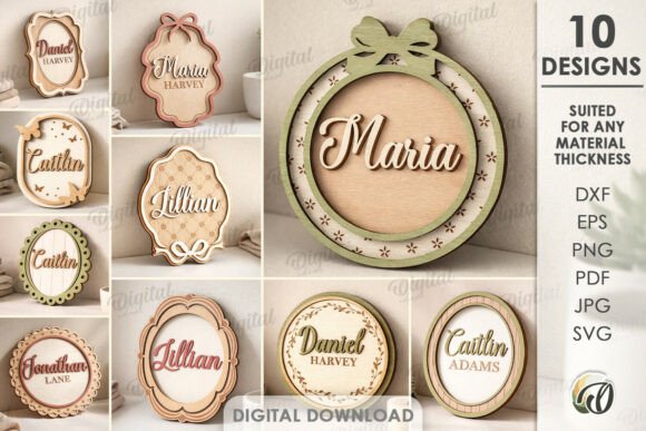 Personalized Name Plaques Bundle Laser