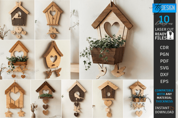 Spring Birdhouse Wall Decor Laser Bundle for Your Home
