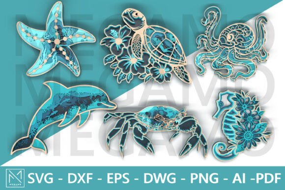 Under the Sea Laser Cut Bundle: 6 Layers of Ocean Magic